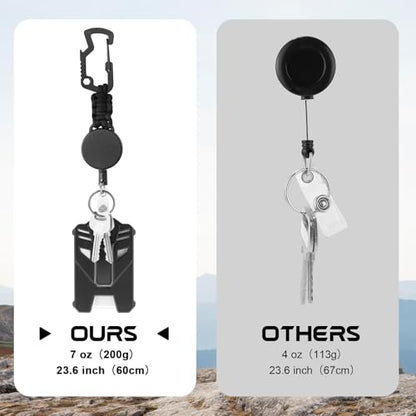 2 Pack Heavy Duty Retractable Badge Reel with Hard Id Holder - style: 2 Set Tactical Badge Holder