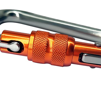 SEPEAK UIAA 30kN Locking Climbing Carabiner, Professional Heavy Duty Screwgate Clip for Outdoor Climbing, Mountaineering, Rappelling, Camping, Hiking, Swing,Large D Carabiner Hook/6744lb