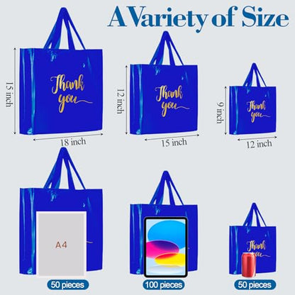 Teling 200 Pcs Thank You Shopping Bags with Handle,Navy Blue - color: Navy Blue