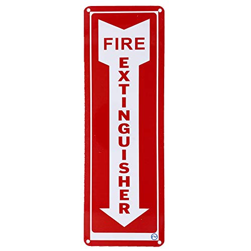 Fire Extinguisher Required Sign - For Indoor or Outdoor Use - 2 Signs White & Red - Hard & Durable Plastic with Holes - 12” x 4” - Pre-Drilled Mounting Holes