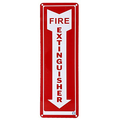 Fire Extinguisher Required Sign - For Indoor or Outdoor Use - 2 Signs White & Red - Hard & Durable Plastic with Holes - 12” x 4” - Pre-Drilled Mounting Holes