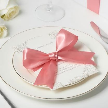 Mauproy Dusty Rose Satin Ribbon, 1-1/2 Inch, 50 Yards - color: Dusty Rose
