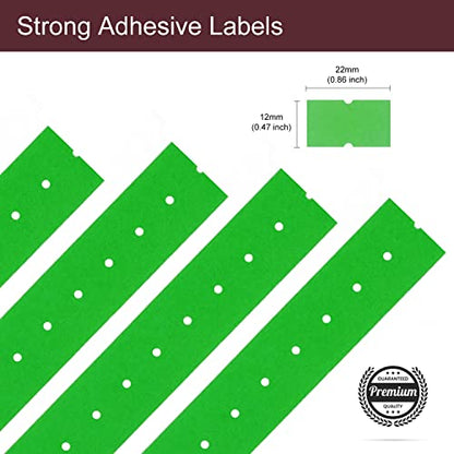 Motex 1 Line Labels - 25,000 Green Blank Price and Date Gun Labels with 1 Ink Roll, Fits MX-5500 and Perco 1 Line Price and Date Guns - color: Green, size: 25 Rolls + 1 Ink
