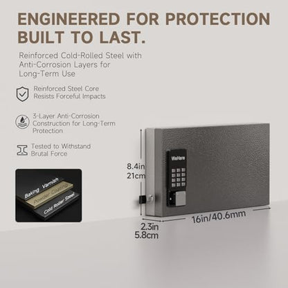 24 Key Lock Box Smart Key Organier Cabinet with Keypad & App for Office - size: 2.3inx11.3inx16in
