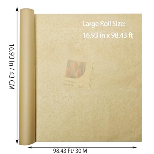 LIAPAWPAW Kraft Brown Tissue Paper Roll for Gift Wrapping, Flower Bouquets & Crafting - 17" x 98 ft, Translucent Delicate Tissue Paper for Gift Bag Stuffing, Art Packing, Wedding Birthday Holiday Deco - color: Kraft Brown