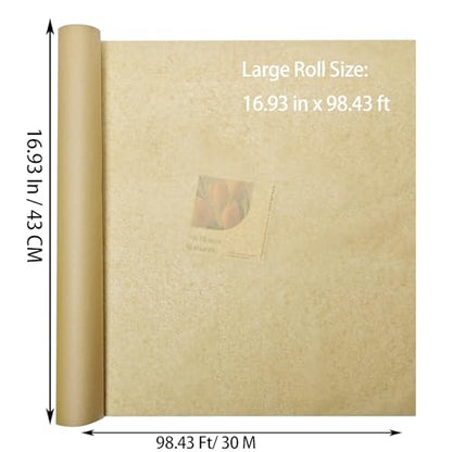 LIAPAWPAW Kraft Brown Tissue Paper Roll for Gift Wrapping, Flower Bouquets & Crafting - 17" x 98 ft, Translucent Delicate Tissue Paper for Gift Bag Stuffing, Art Packing, Wedding Birthday Holiday Deco - color: Kraft Brown