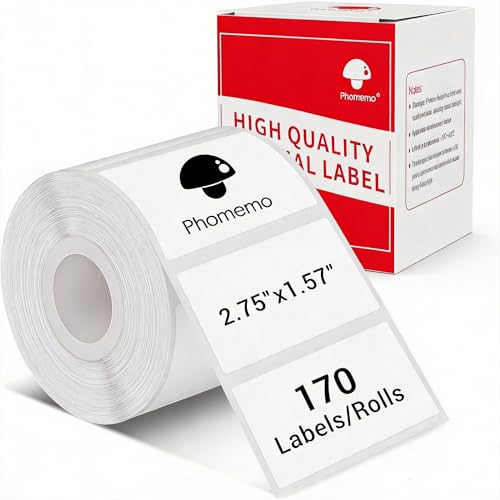 Phomemo M220 Thermal Labels 2.75"x1.57" for M220/M221/M250/M260, 170 PCS - color: White, size: 2.75"x1.57"