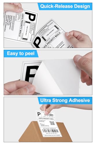 4x6 Thermal Labels - Waterproof Shipping Labels for Thermal Printers, 250/Roll, 16 Rolls, White (Packaging/Mailing/Inventory) - size: 16 Rolls 丨 4000 Labels