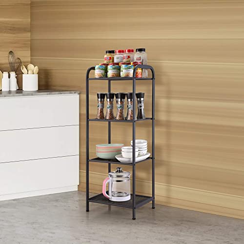 MAX Houser 4 Tier Standing Shelf Units Storage Rack, Charcoal Gray - color: Grey, size: 4-Tier