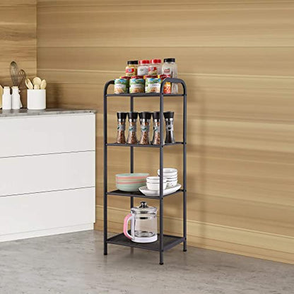 MAX Houser 4 Tier Standing Shelf Units Storage Rack, Charcoal Gray - color: Grey, size: 4-Tier