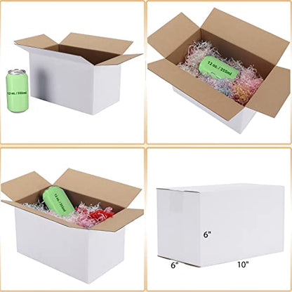Calenzana 10x6x6 Shipping Boxes Set of 40, White Corrugated Cardboard Box for Mailing Packing Gifts Small Business - size: 10x6x6, style: 40 Pack