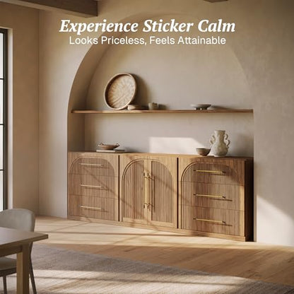 BELLEZE Jagger 3-Piece Modular Sideboard Buffet Cabinet - Camel - color: Jagger Camel Bcc