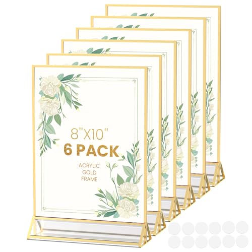 Gold Frames 8X10 Acrylic Sign Holder Double-Sided Picture Frames