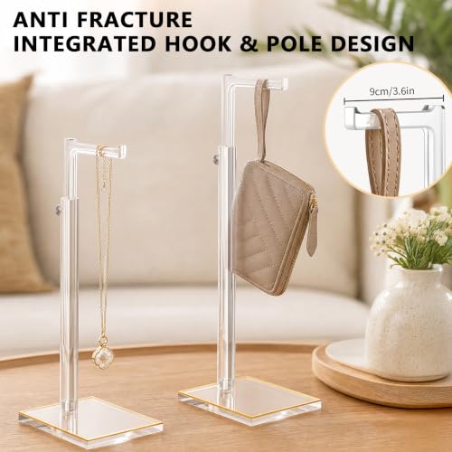 2-Pack Acrylic Purse Display Stands, 14"-24" Adjustable Handbag Holder - size: 2 Pack