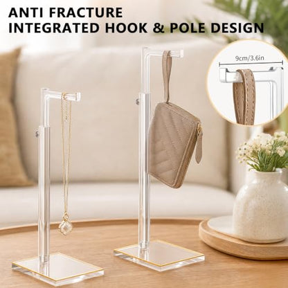 2-Pack Acrylic Purse Display Stands, 14"-24" Adjustable Handbag Holder - size: 2 Pack