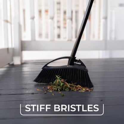 O-Cedar Strong Sweep Broom and Dustpan Set with Detail Brush | Indoor Outdoor Heavy Duty Stiff Bristle Broom | Step-On Dust Pan - size: Strong Sweep Broom and Brush