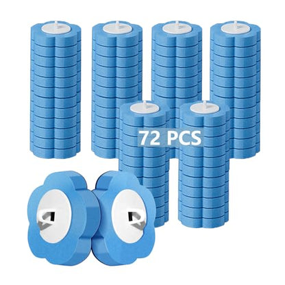 72 PCS Toilet Brush Refills,Toilet Cleaner Refill Pads Disposable Toilet Cleaning System Toilet Bowl Cleaners Scrubbing Pads for Bathtub Wash Basin(Only Refills，Only Fits for Ucaimao)-Blue - size: 0 set+72 refills-Blue
