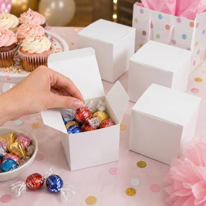 Aosric White Gift Boxes with Lids 4x4x4 Inch, 24 Pack - color: White