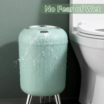 Procade Blue Bathroom Trash Can with Lid,Small Automatic Touchless Trashcan - color: Blue