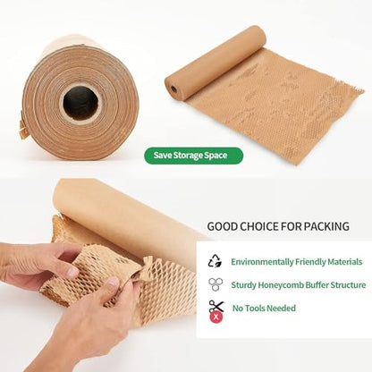 Honeycomb Packing Paper, 15"x300' - color: Brown, size: 15"x300'