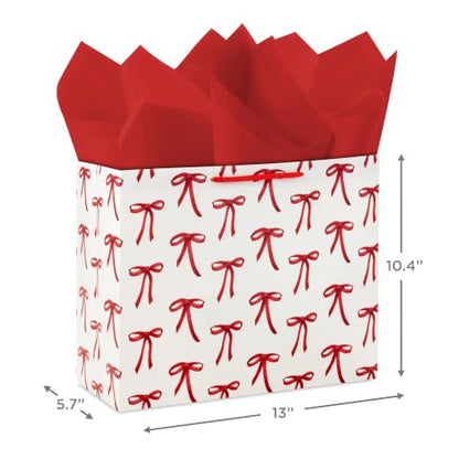 Hallmark 10" Large Gift Bag with Tissue Paper and Blank Card (Red Bows) - style: Red Bows