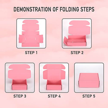 7x5x2 inch Pink Shipping Boxes for Small Business- Set of 25 - color: Pink, size: 7x5x2
