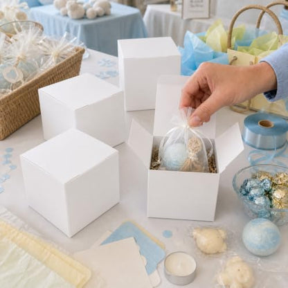 Aosric White Gift Boxes with Lids 4x4x4 Inch, 24 Pack - color: White