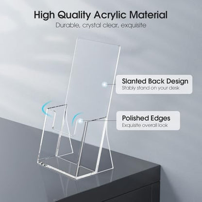MaxGear Acrylic Brochure Holder, 4 Inch Countertop Pamphlets Holder, 2 Pack - size: 4"x8"-Square Corner Version