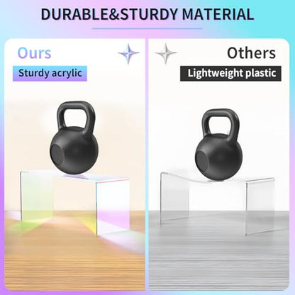 8-Pack Iridescent Acrylic Display Risers, Rainbow Rectangular Set - color: Iridescent-8pcs