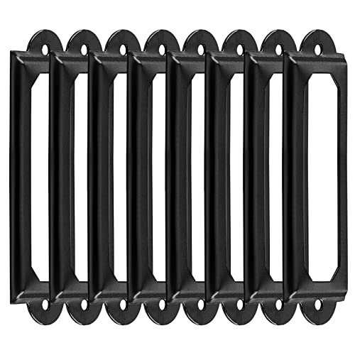 Metal Label Holder, 60mm x 17mm, File Drawer Label Frames, 60pcs - color: Black, size: 60mm x 17mm