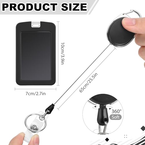 2 Pack Retractable Badge Holder with Silicone Id Card Holder Reel - style: 2 Set Silicone Material