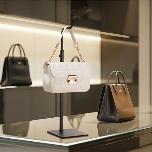 3-Pack Adjustable Tabletop Purse & Banner Display Stands, Black - color: Black