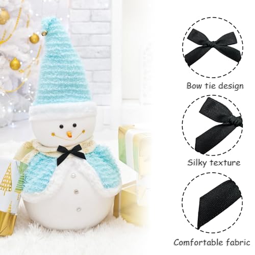100 Pcs Mini Satin Bows with Premade Twist Ties for Crafts, Black and White - color: Black and white