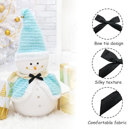 100 Pcs Mini Satin Bows with Premade Twist Ties for Crafts, Black and White - color: Black and white