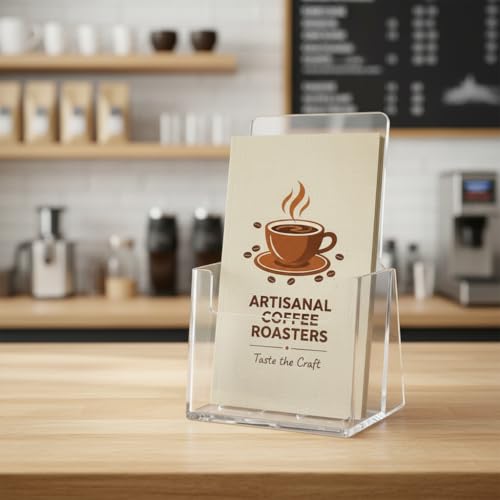 Azar Displays 252012-2PK Acrylic Trifold Brochure Holder Plastic Counter top Organizer 2-Pack, Clear - size: 2-Pack, style: No Business Card Pocket