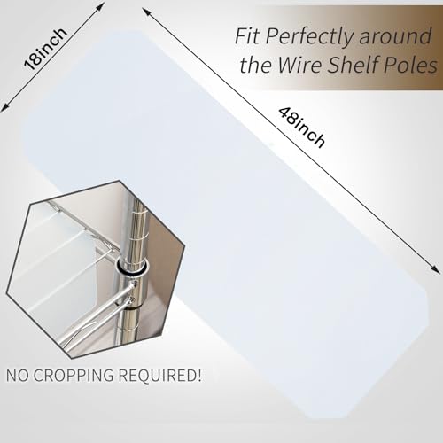 Poofzy Wire Shelf Liner 18" x 48", Set of 5 Clear - color: Clear, size: 18"x48" 5pcs