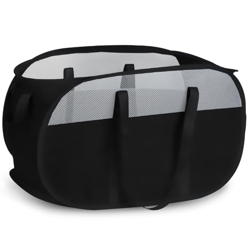 100L Collapsible Laundry Baskets, Tear Proof Pop Up Laundry Hamper with Dual Handles, Large Foldable Laundry Basket, Easy to Carry Laundry Hamper for Home, Laundry Room, Bedroom, Dorm, Travel Black - color: 100L-1x-Black