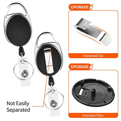 moeverEX 10 Pack ID Badge Holder, Badge Holder Retractable Clip - size: Black-10pcs with ID hold