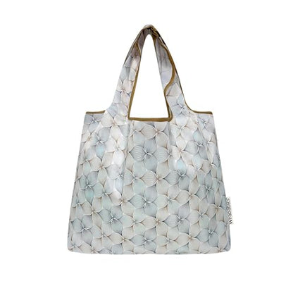 allydrew Medium Foldable Tote Nylon Reusable Grocery Bag (Set of 2) - color: Gray Petals