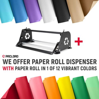18" Paper Dispenser with Cutter + Yellow Kraft Paper Roll - color: Yellow, size: 1 Roll + Dispenser
