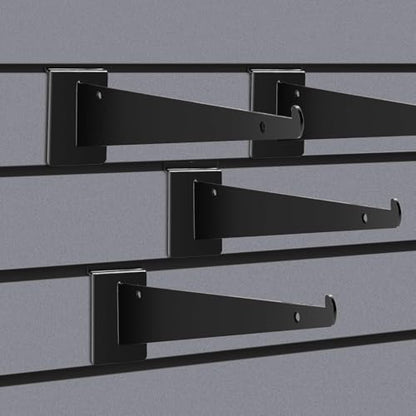 12 Pack Slat Wall Shelf Brackets with Lip, 12" Slatwall Shelf Bracket - size: 12inch-12pcs