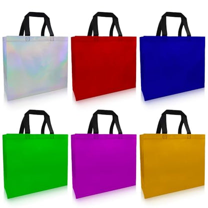 huichuan Gift Bags with Handles, Multicolor Reusable Gift Bags Bulk 12 Pack — Large 12.6" Non-Woven Tote Party Bags for Wedding Birthday Christmas, Sturdy Gift Bag Set with Premium Handles - color: Multi-Large-12pcs