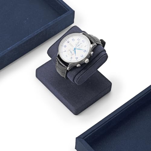 Blue Single Watch Display Stand with Microfiber Watch Holder - color: Blue
