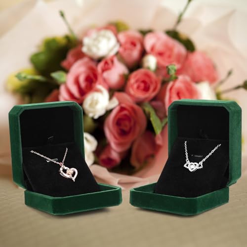 Sureio 24 Pcs Velvet Jewelry Gift Boxes Bulk Dark Green - color: Dark Green