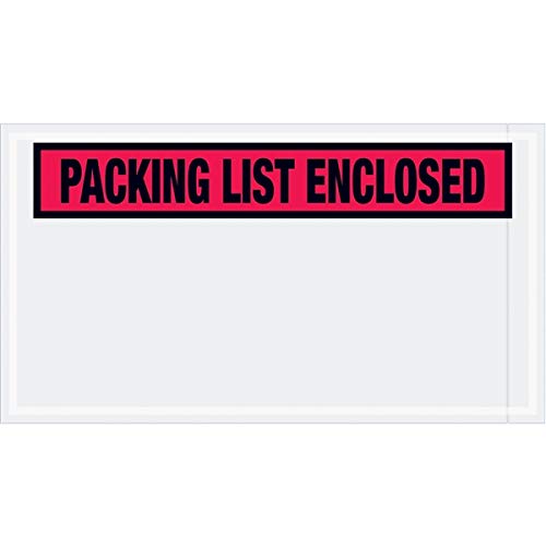 TapePlanet Packing List Enclosed Colored (Panel Face) Envelopes (5 1/2" x 10" (1000 Per/Case), Red) - color: Red, size: 5 1/2" x 10" (1000 Per/Case)