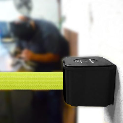 Wall Mounted Black Retracta-Belt 20' Black Belt Barrier - color: Black Case w/ Black Belt, size: 20' Belt