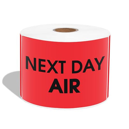 3" X 5" Next Day Air Shipping Stickers (500 Stickers, 1 Roll) - color: Red (Next Day Air)