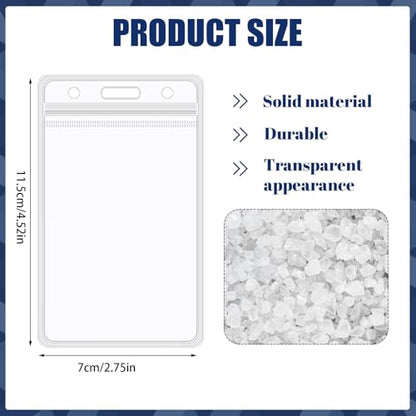 200 Pack Vertical Id Badge Holders, Clear Waterproof PVC, Resealable - size: 200 Pack Vertical Badge Holders
