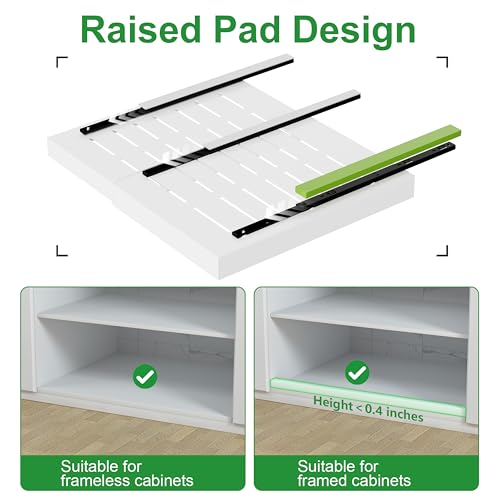 PAKETA 4 Pack Expandable Pull Out Cabinet Organizer,21" Deep - color: White, size: 21"D X 15-26"W (4 Pack)
