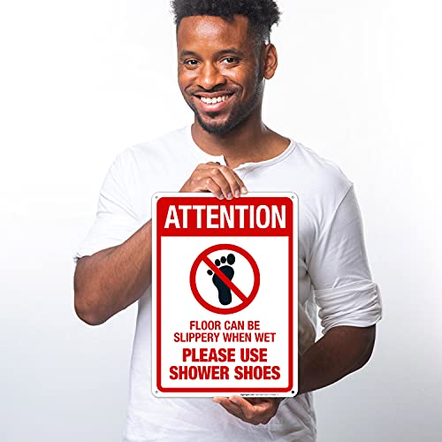 Floor Can Be Slippery When Wet Sign, - size: 10x14
